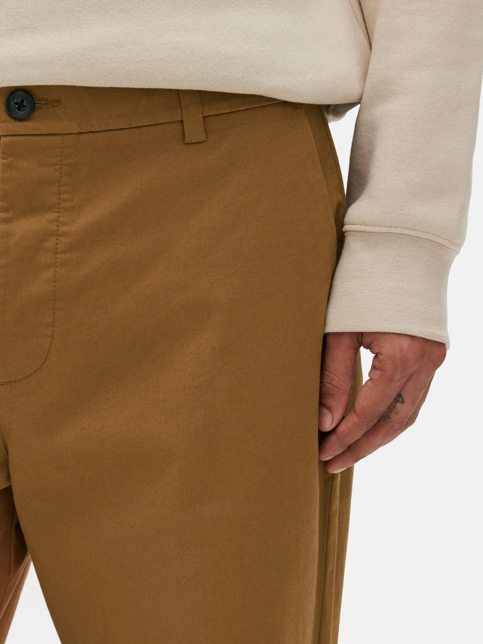 Primark Straight Fit Chinos Tobacco Discount