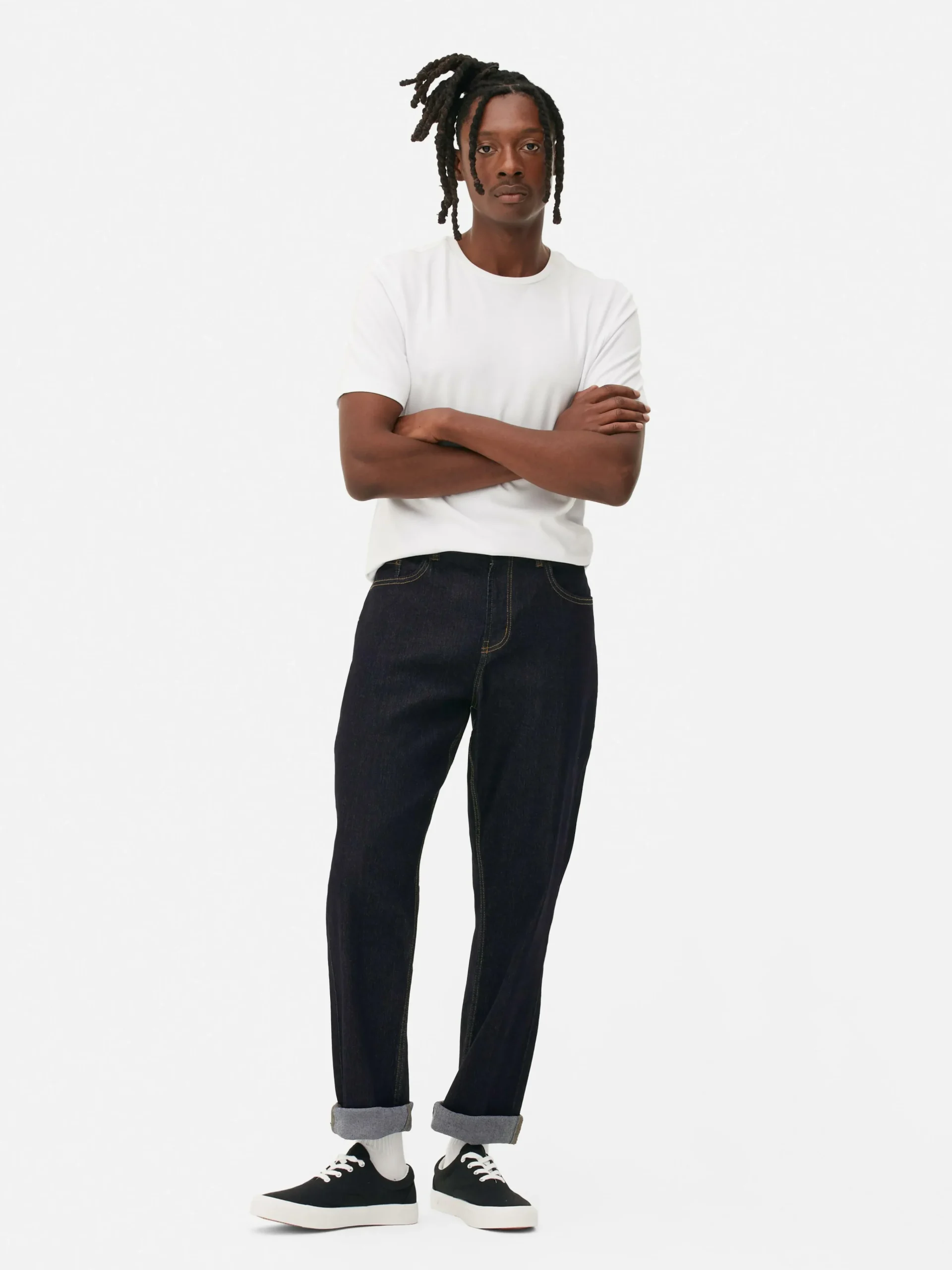 Primark Straight Fit Denim Jeans Dark Blue Shop