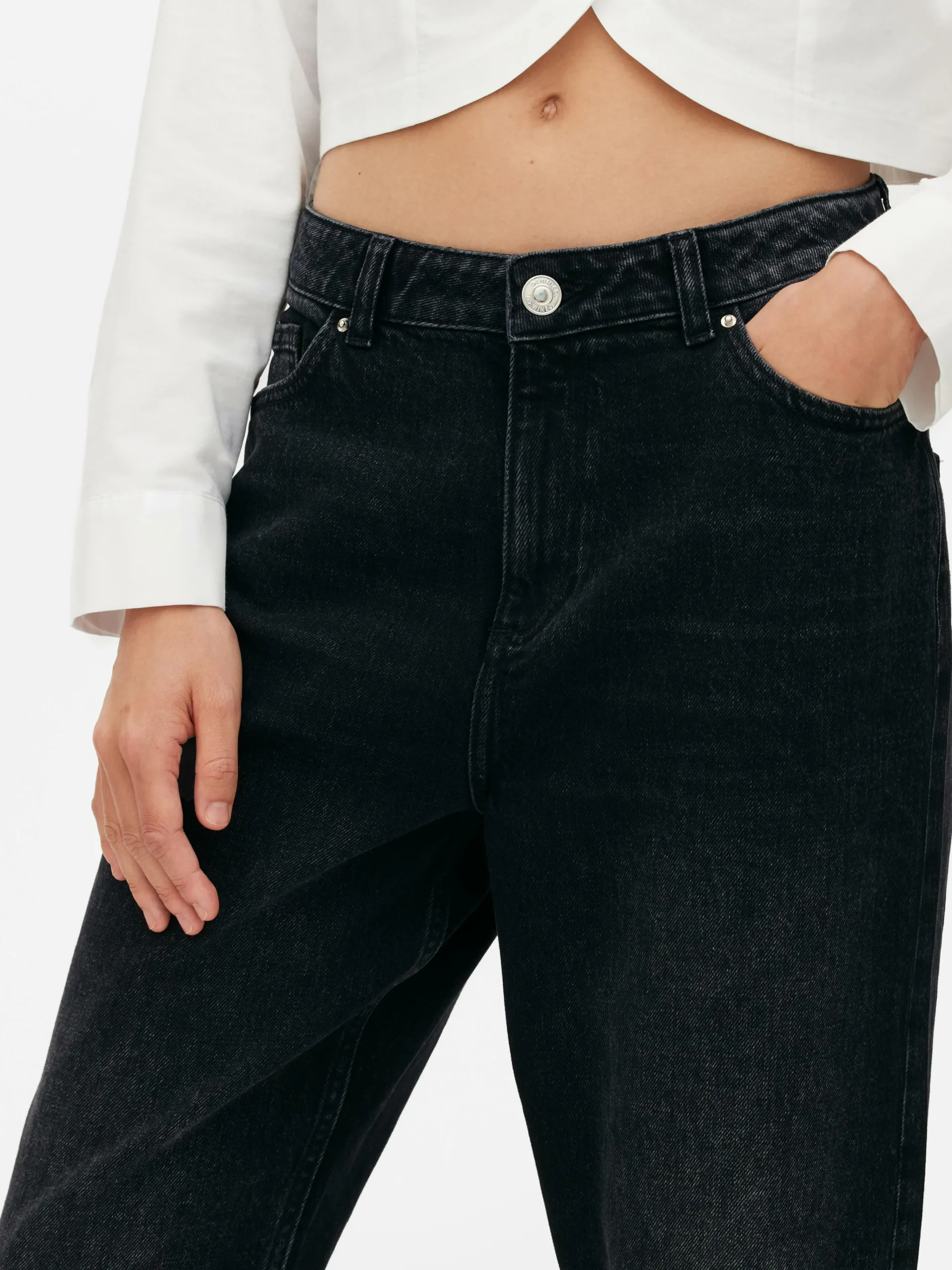 Primark Straight Leg Jeans Barely Black Outlet