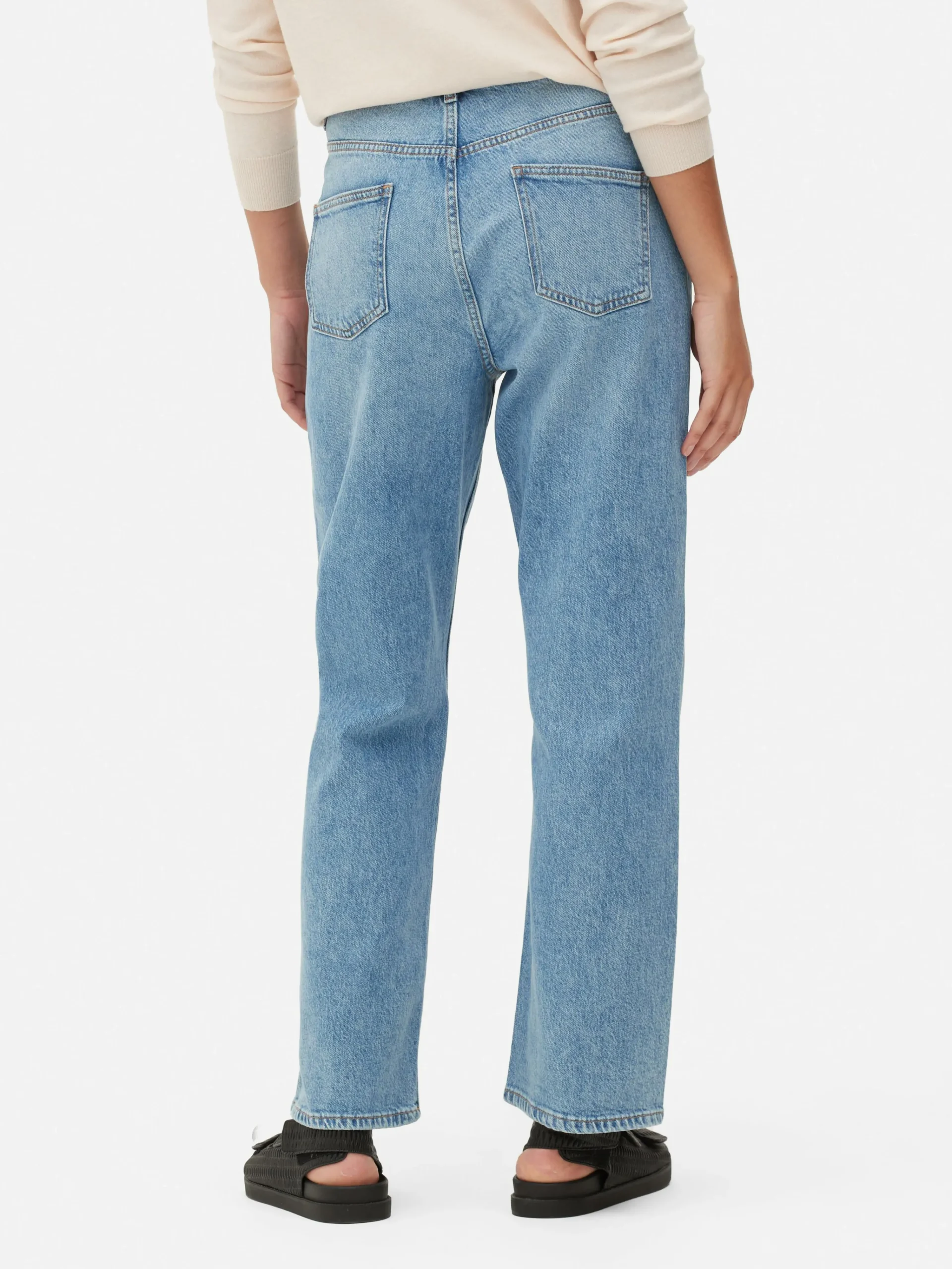 Primark Straight Leg Jeans Mid Blue Flash Sale