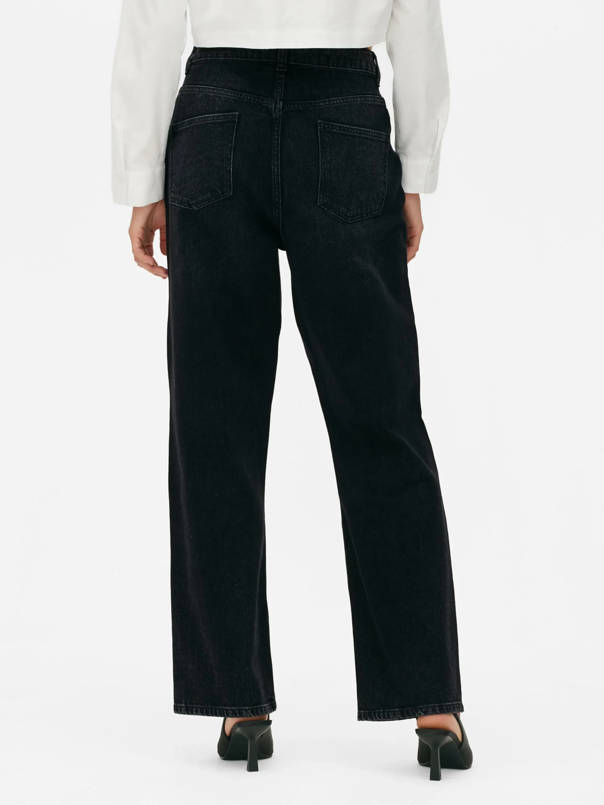 Primark Straight Leg Jeans Barely Black Outlet