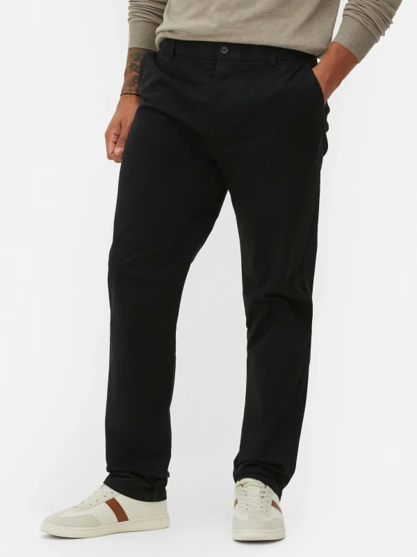 Primark Straight Leg Stretch Chinos Black Sale