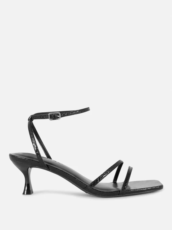 Primark Strappy Kitten Heels Black Store