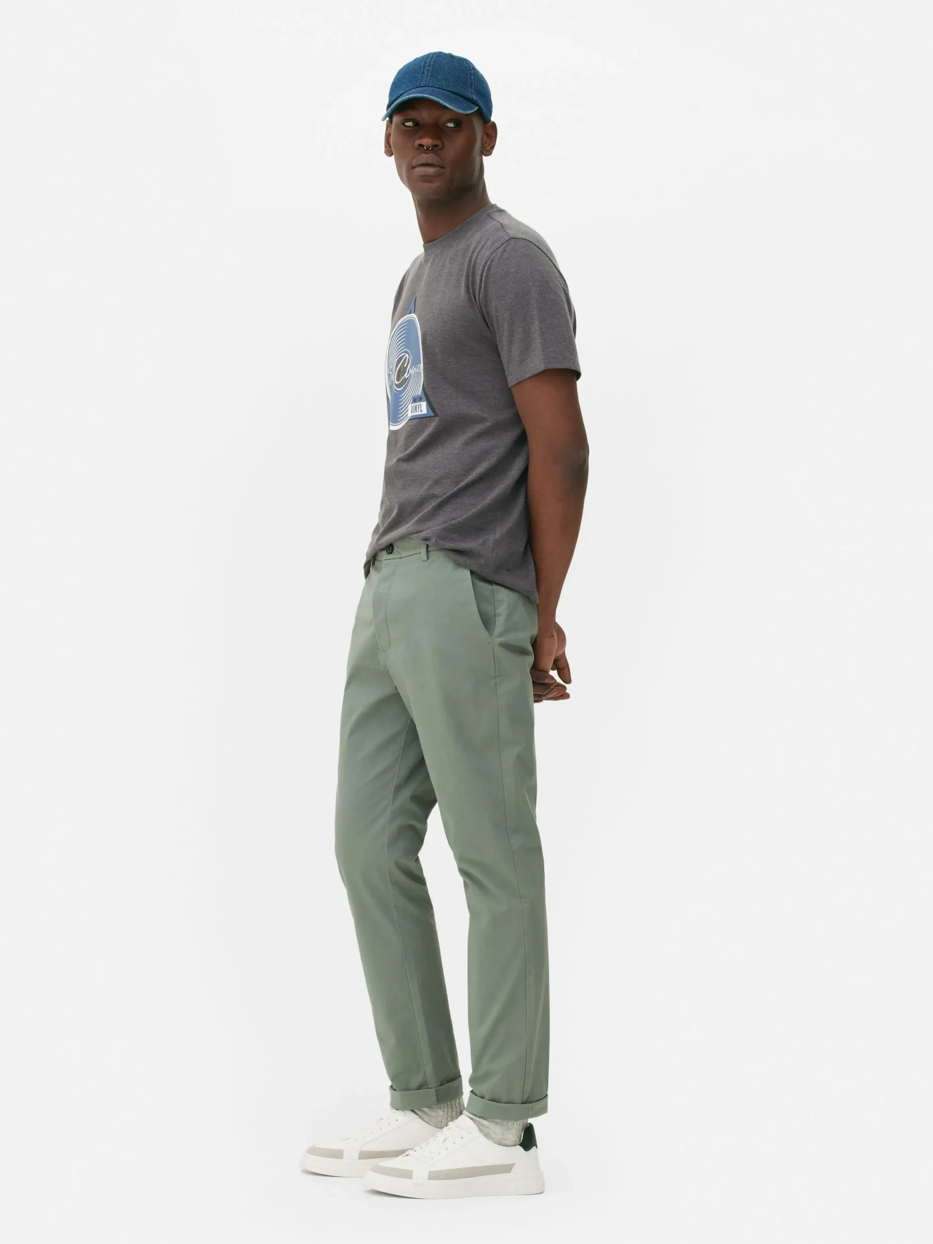 Primark Stretch Slim Chinos Light Green Flash Sale