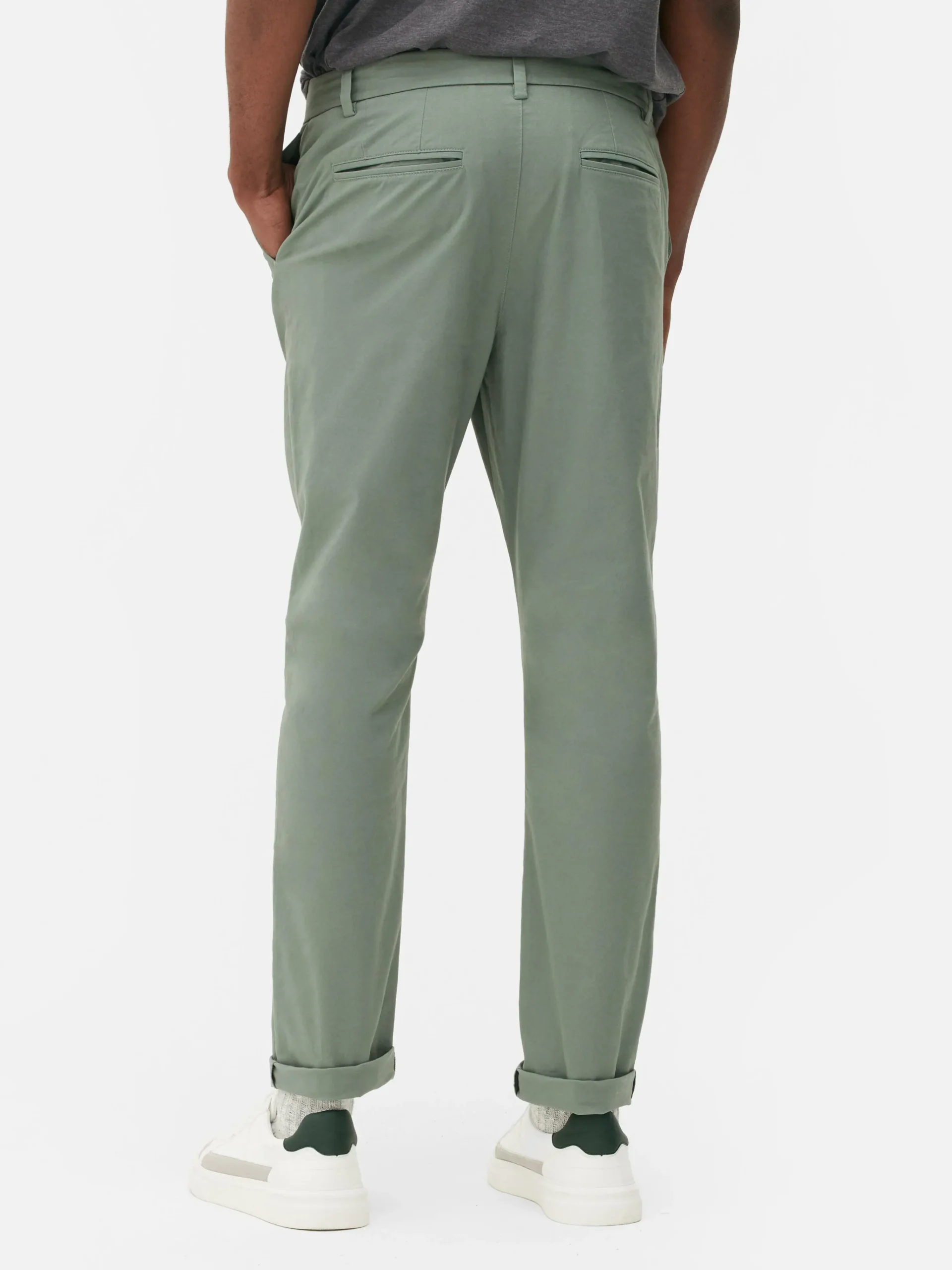 Primark Stretch Slim Chinos Light Green Flash Sale