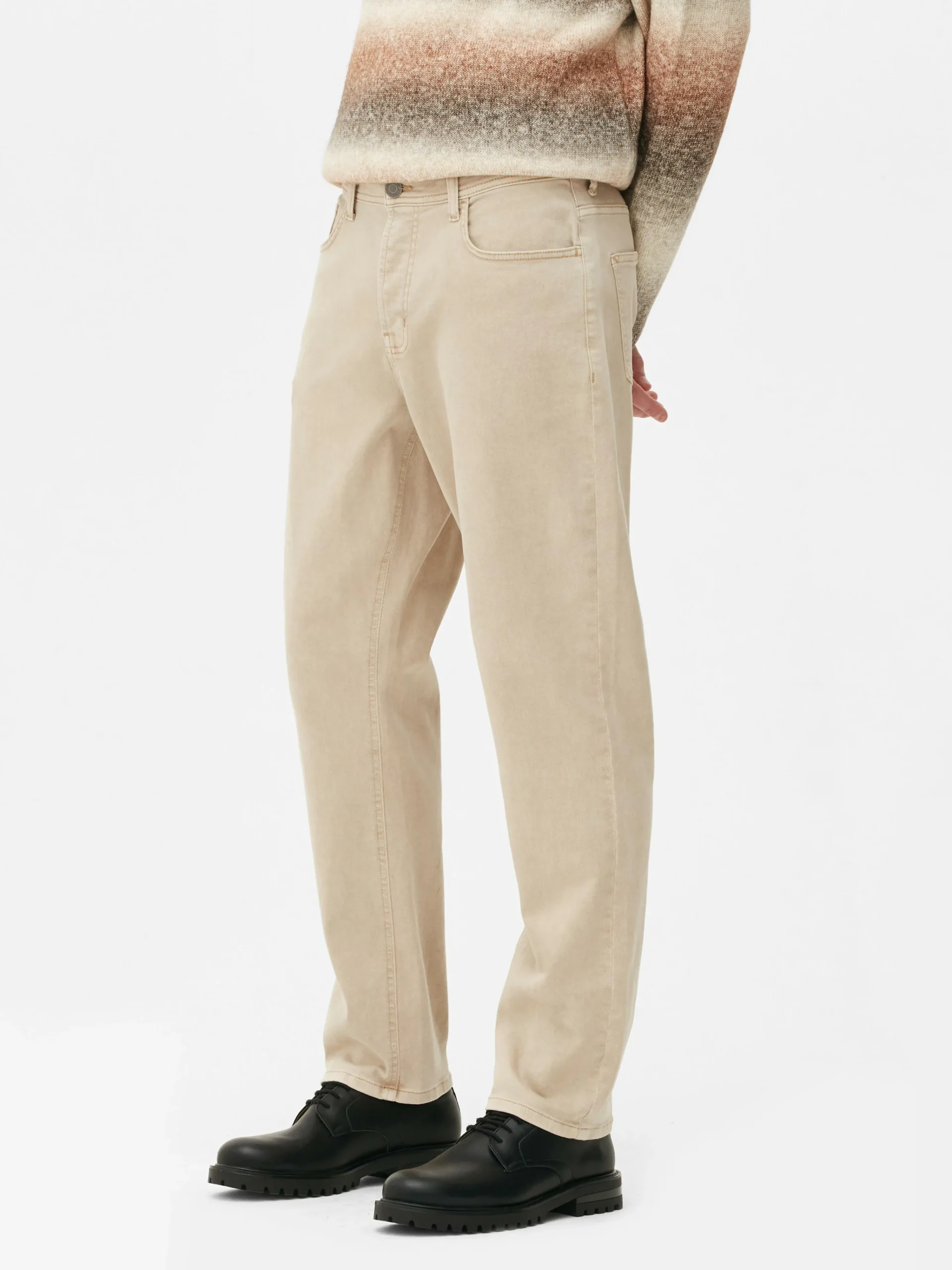 Primark Stretch Straight Jeans Stone Outlet