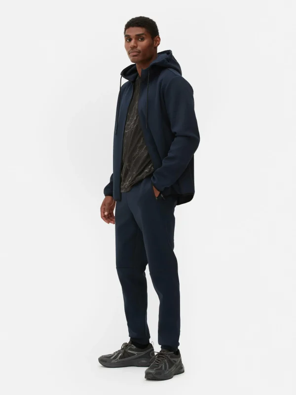 Primark Stretch Waist Textured Joggers Navy Flash Sale