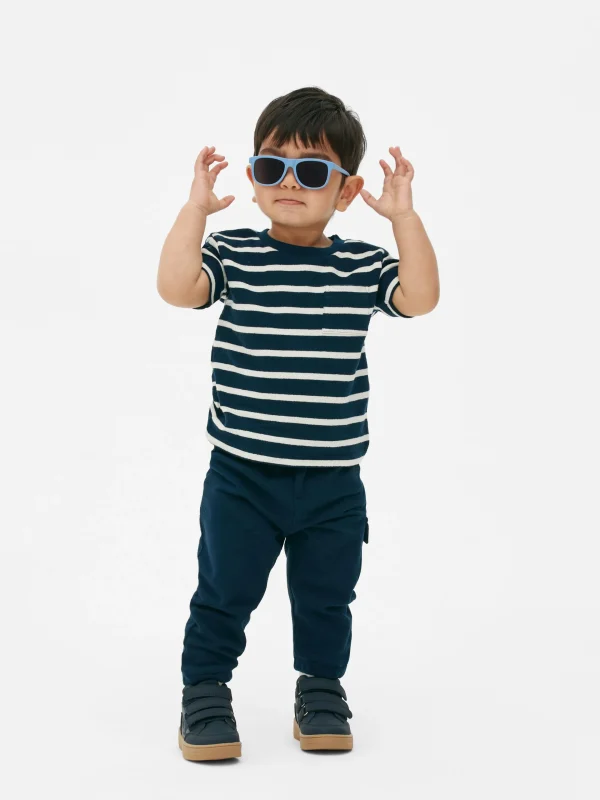 Primark Stripe T-Shirt And Cuffed Joggers Set Navy Fashion