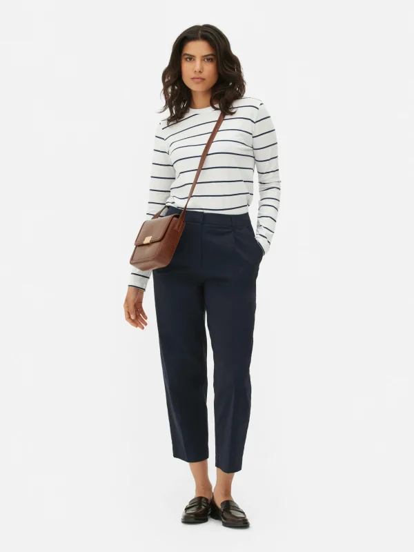Primark Striped Long Sleeve Top Navy Best