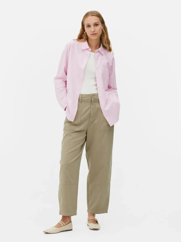 Primark Striped Oxford Shirt Pink New