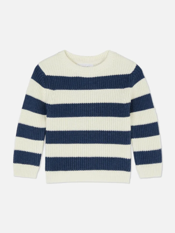 Primark Striped Sweater Navy Sale