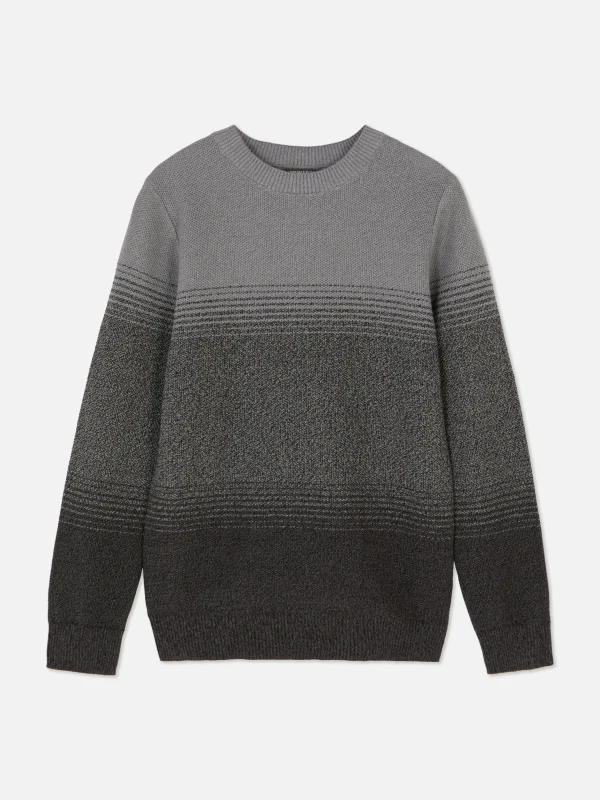 Primark Striped Textured Sweater Charcoal Store