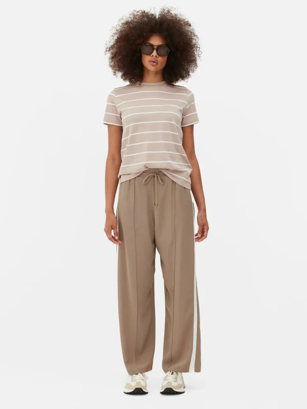 Primark Striped T-Shirt Tan Discount
