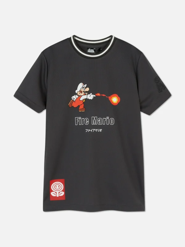 Primark Super Mario Fire Flower T-Shirt Black Best Sale