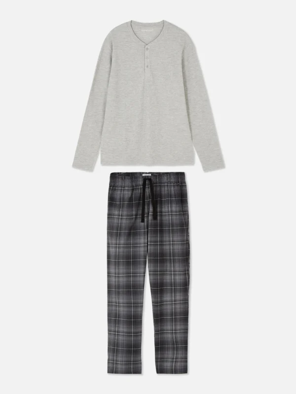 Primark Supersoft Long Pajamas Gray Online