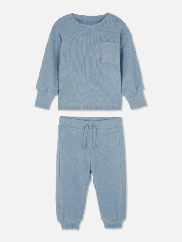 Primark Sweatshirt And Joggers Set Blue Best Sale