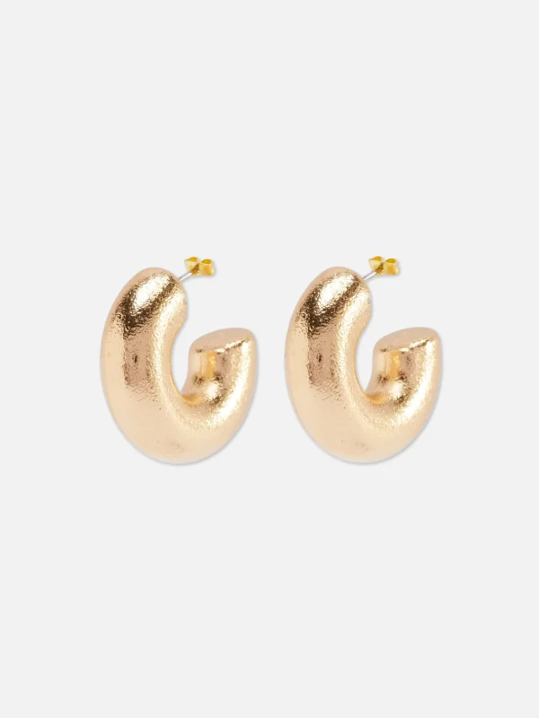Primark Textured Chunky Hoop Earrings Yellow Shop