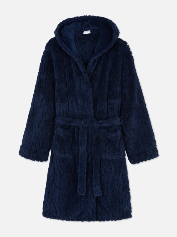 Primark Textured Fleece Robe Navy Shop