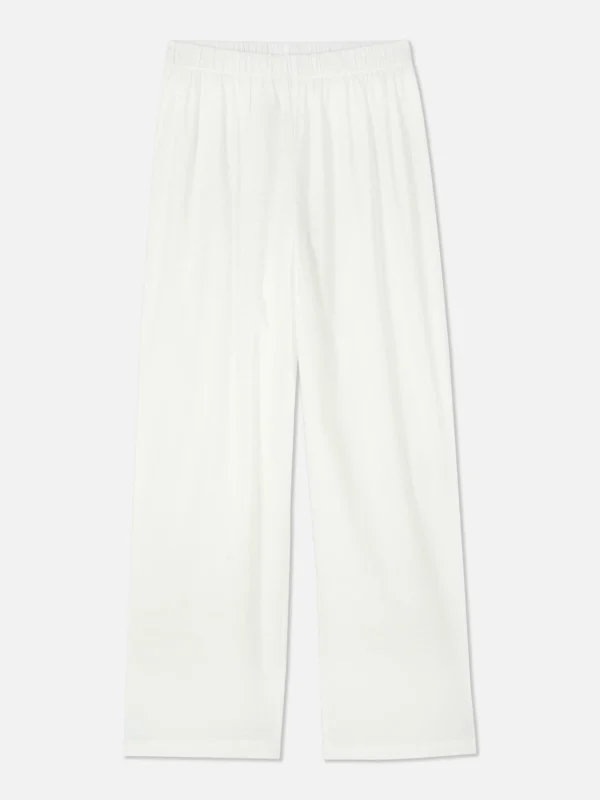 Primark Textured Pajama Bottoms White New