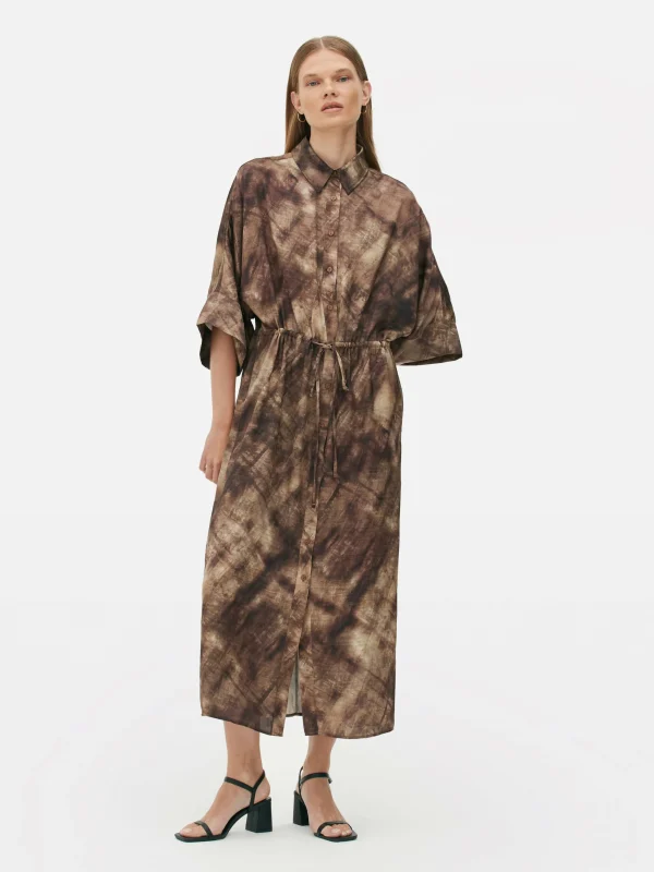 Primark The Edit Midaxi Shirt Dress Camel Discount