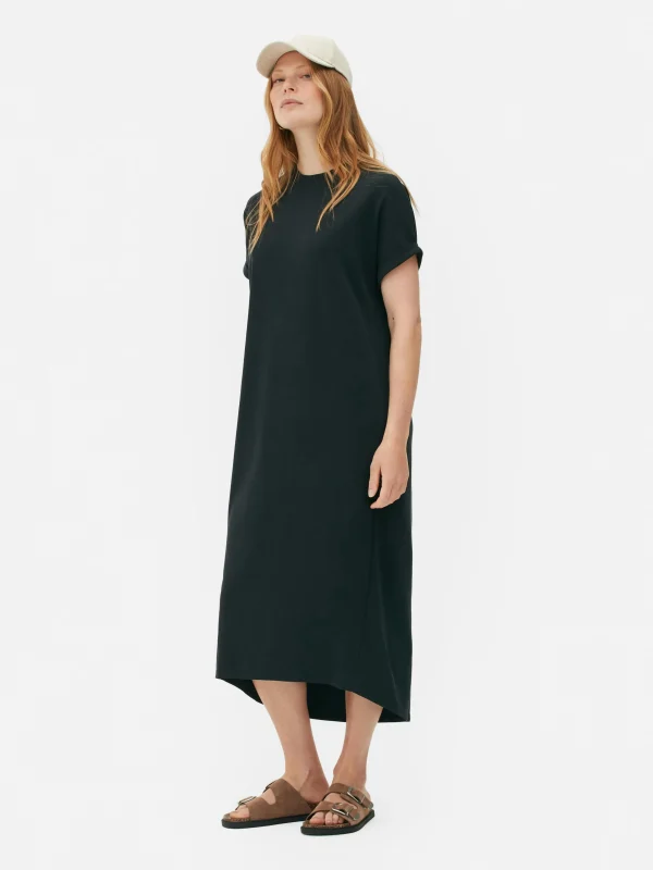 Primark The Edit Midi T-Shirt Dress Black Shop