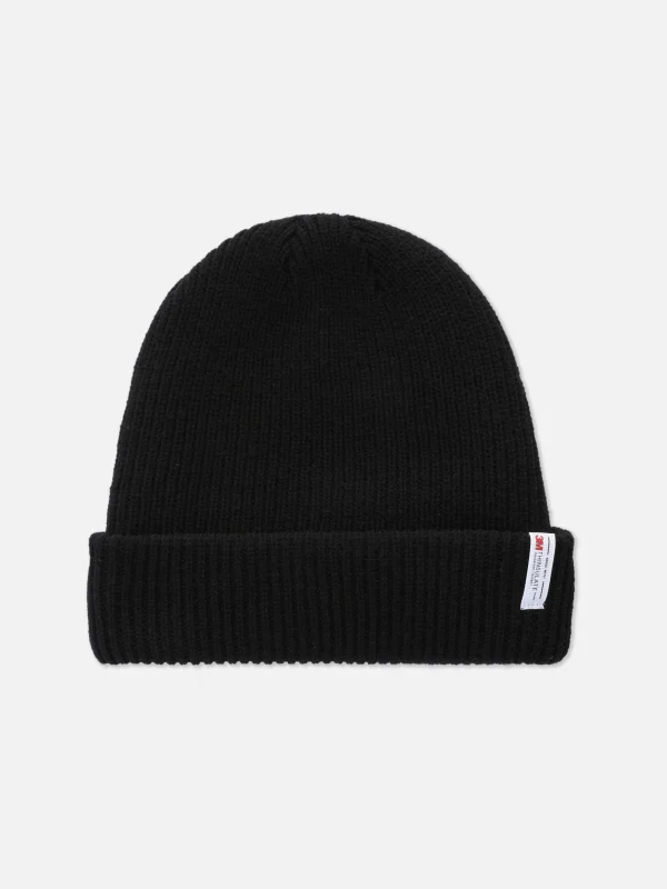 Primark Thinsulate Knit Beanie Black New