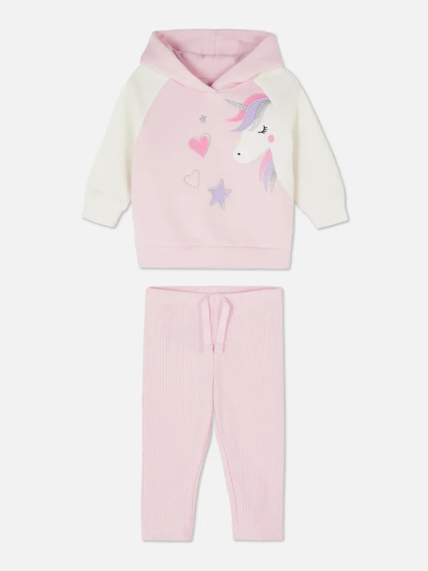 Primark Unicorn Hoodie And Leggings Set Pink Fashion