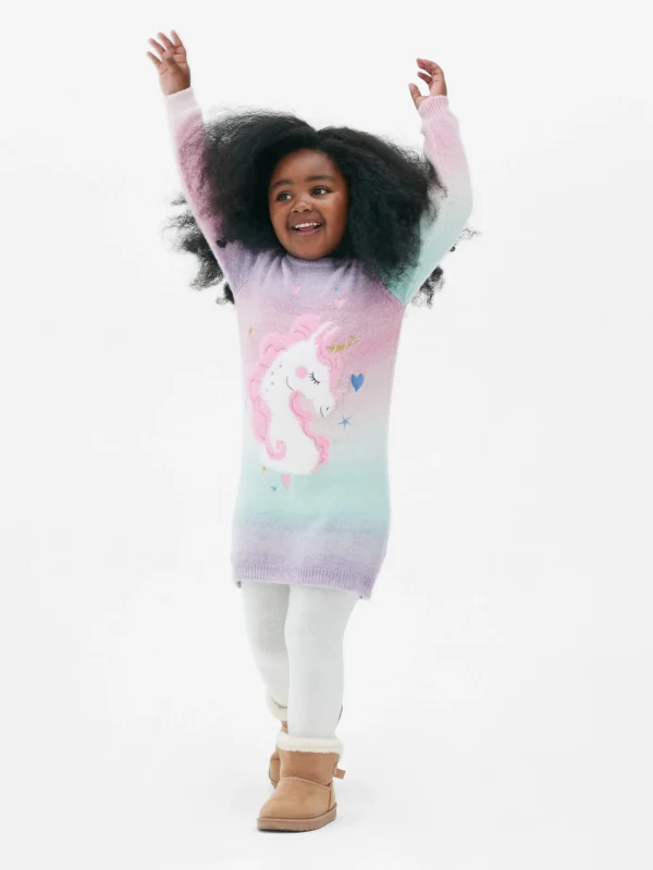Primark Unicorn Sweater Dress And Tights Set Multi Online