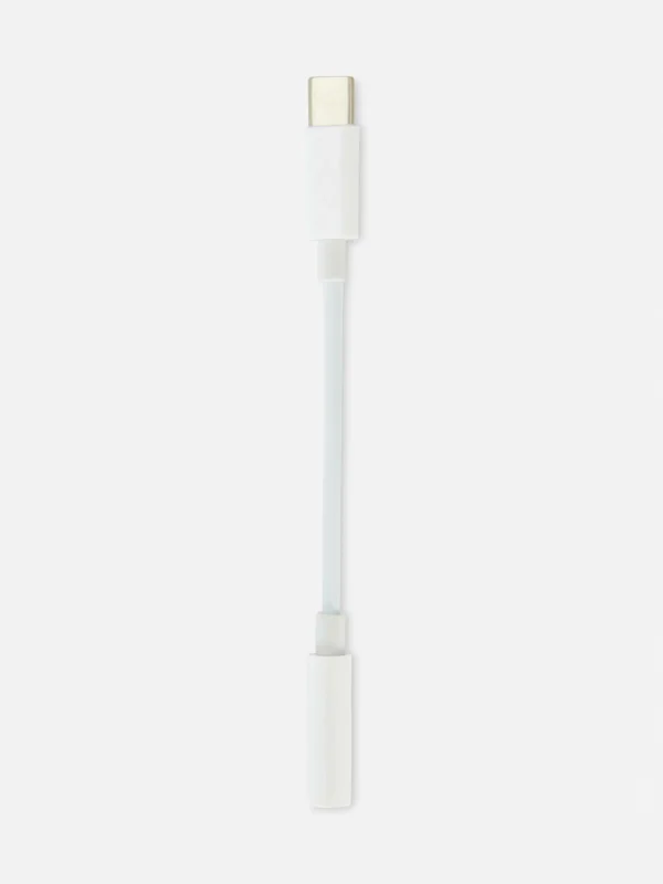 Primark USB-C Audio Jack Adaptor Cable White Shop
