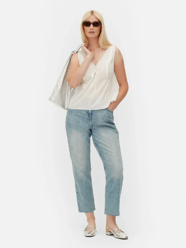 Primark V-Neck Sleeveless Blouse White Shop