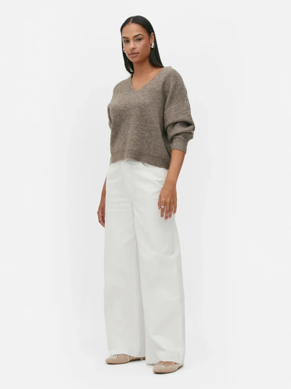 Primark V-Neck Sweater Beige Hot