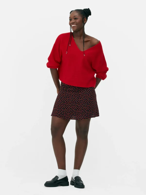 Primark V-Neck Sweater Red Best Sale