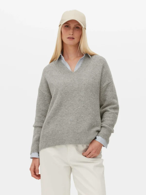 Primark V-neck Sweater Gray Fashion