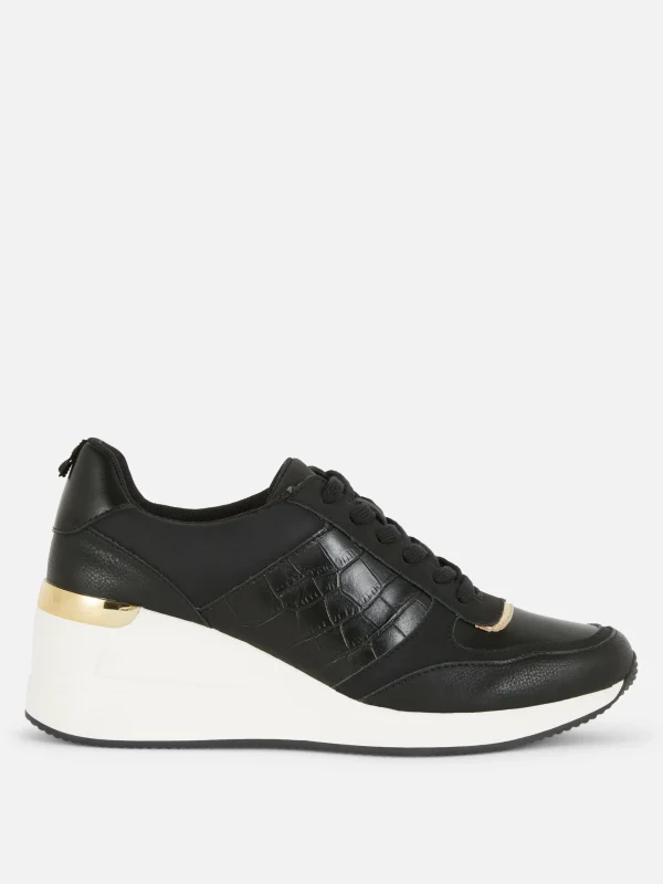 Primark Wedge Sneakers Black Cheap