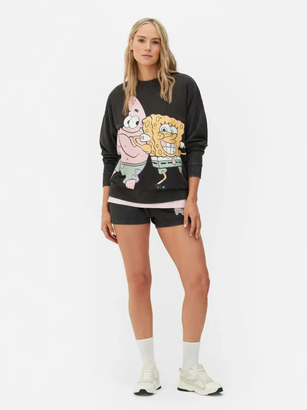 Primark Women's SpongeBob SquarePants Family Pajamas Sweatshirt Charcoal Shop