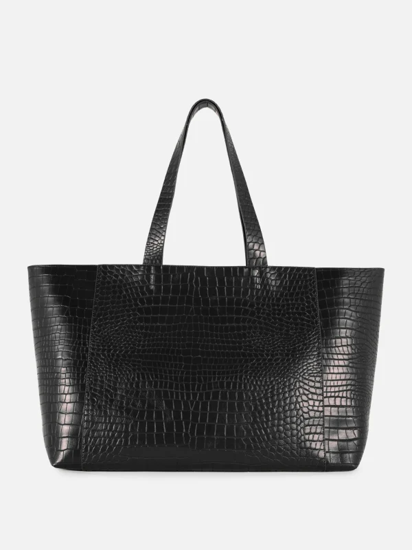 Primark XL Mock Croc Shopper Black New