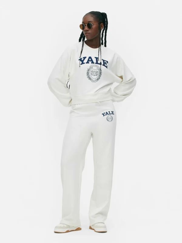 Primark Yale Graphic Boxy Sweatshirt Ivory Cheap