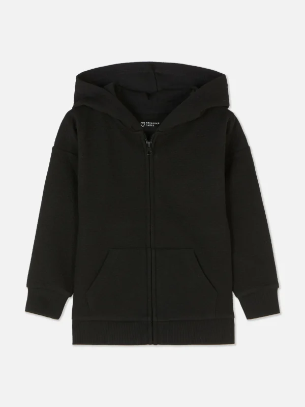 Primark Younger Boy Textured Zip Hoodie Black Cheap
