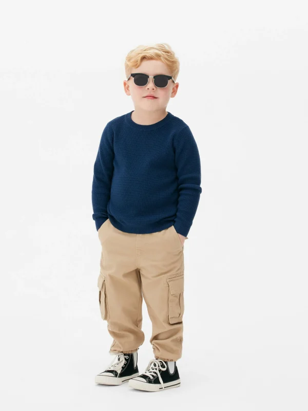 Primark Younger Boy Waffle Knit Sweater Navy Outlet
