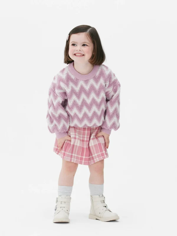 Primark Zig-Zag Pattern Fluffy Knit Sweater Pink Outlet