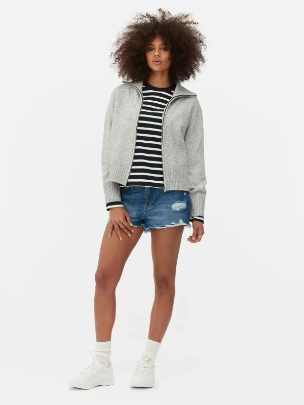 Primark Zip Cardigan Gray Discount