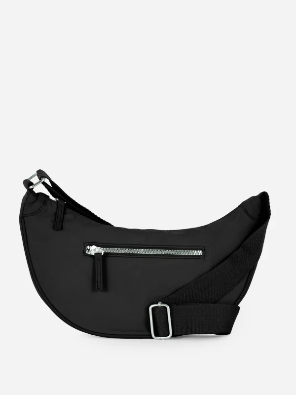 Primark Zip Front Sling Bag Black Cheap