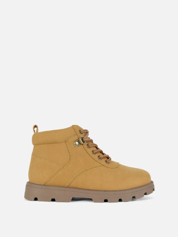 Primark Zip Worker Boots Tan Clearance