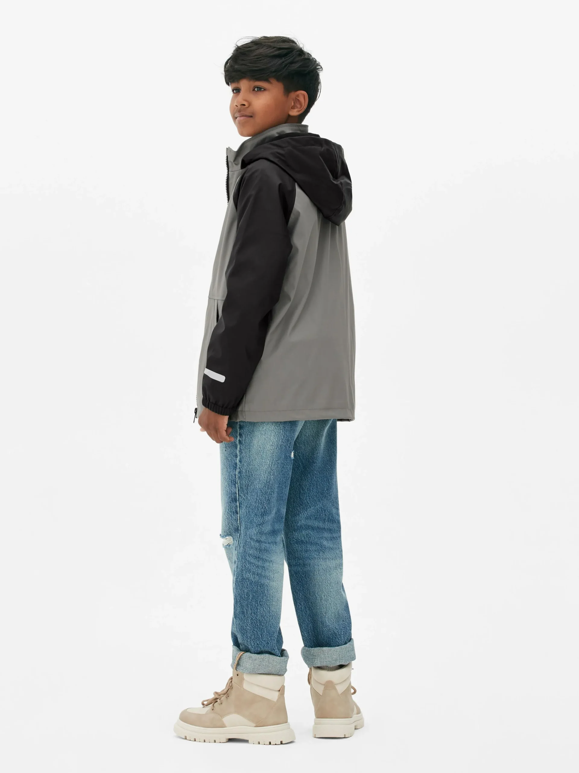 Primark Zip-Up Rain Jacket Charcoal Online